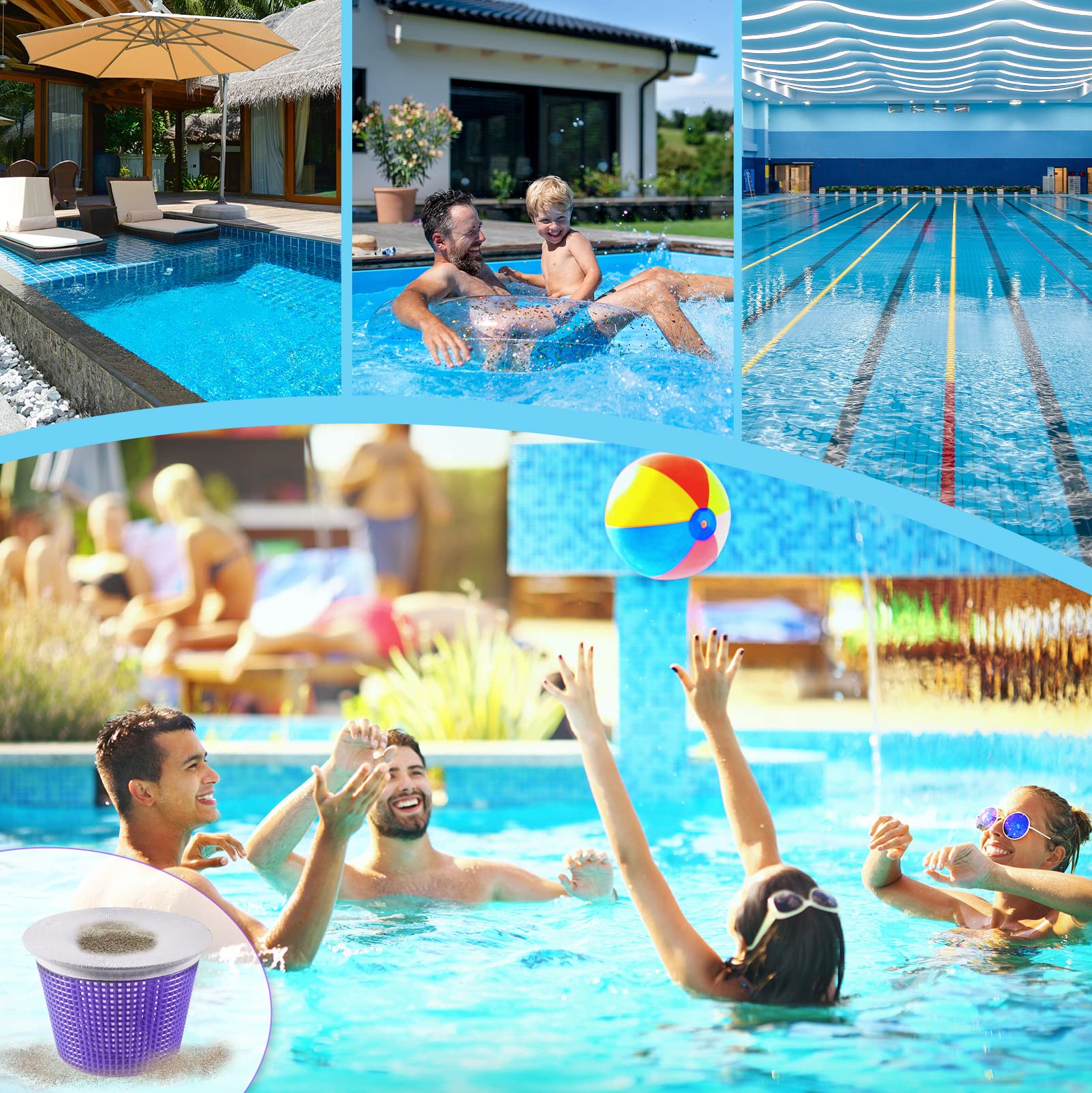Kgihope durable mesh sock with elastic for reusable pool maintenance