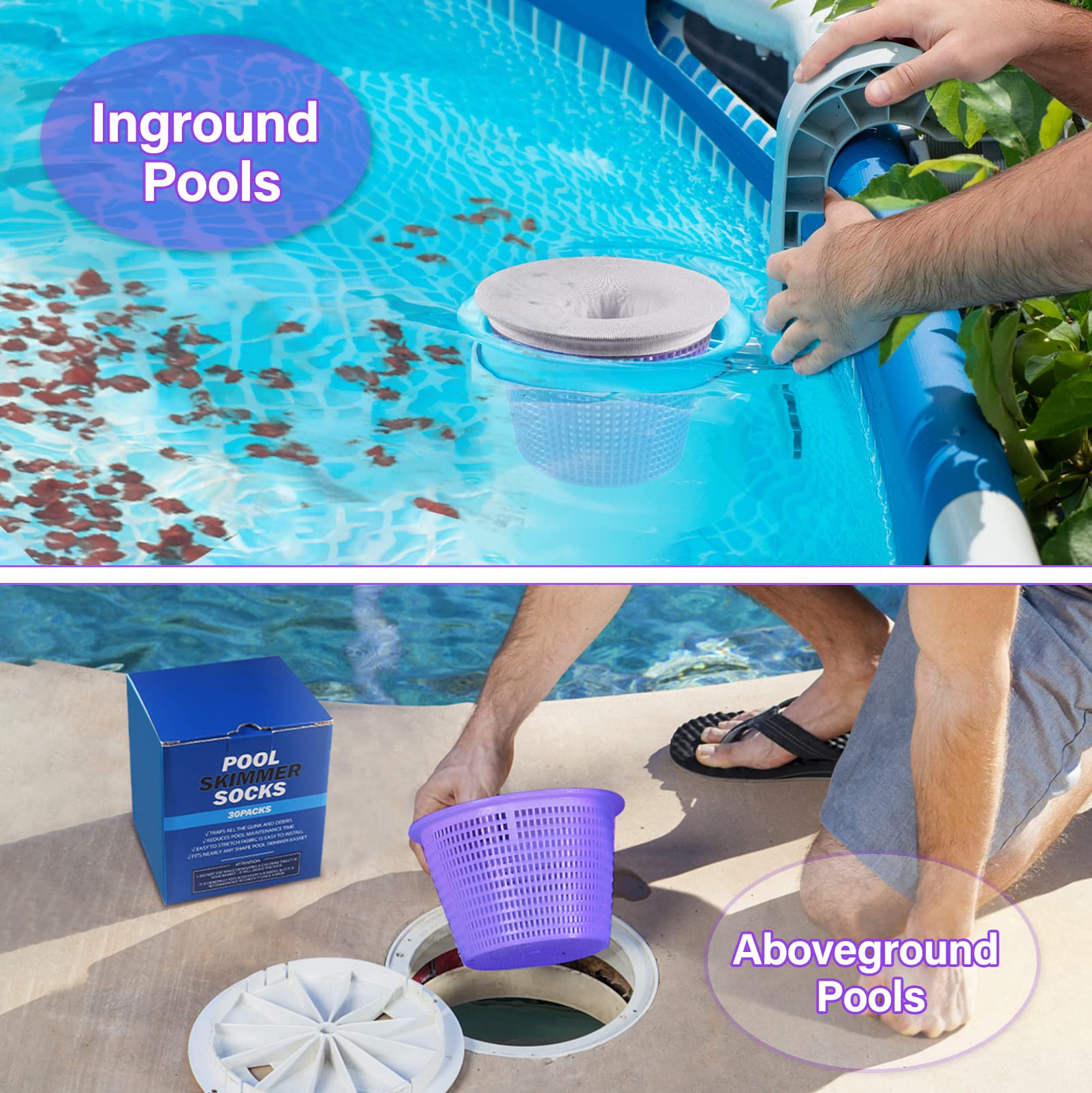 Kgihope sock traps leaves and pollen in water for clearer surfaces