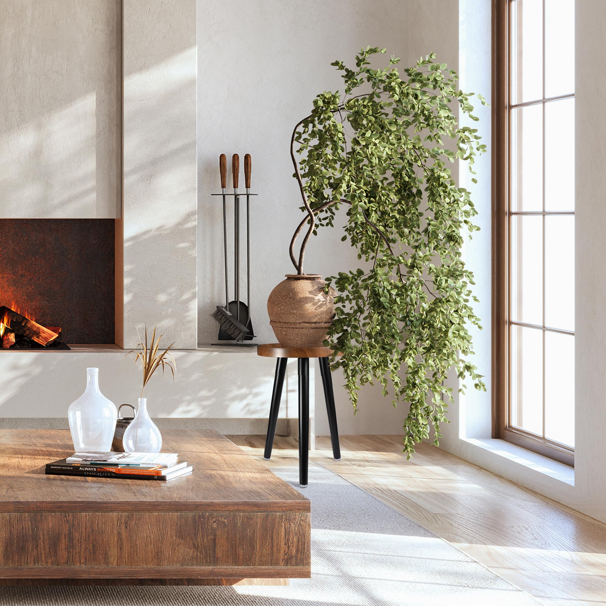 KGPLOME versatile plant stand doubles as a beverage or bedside table.