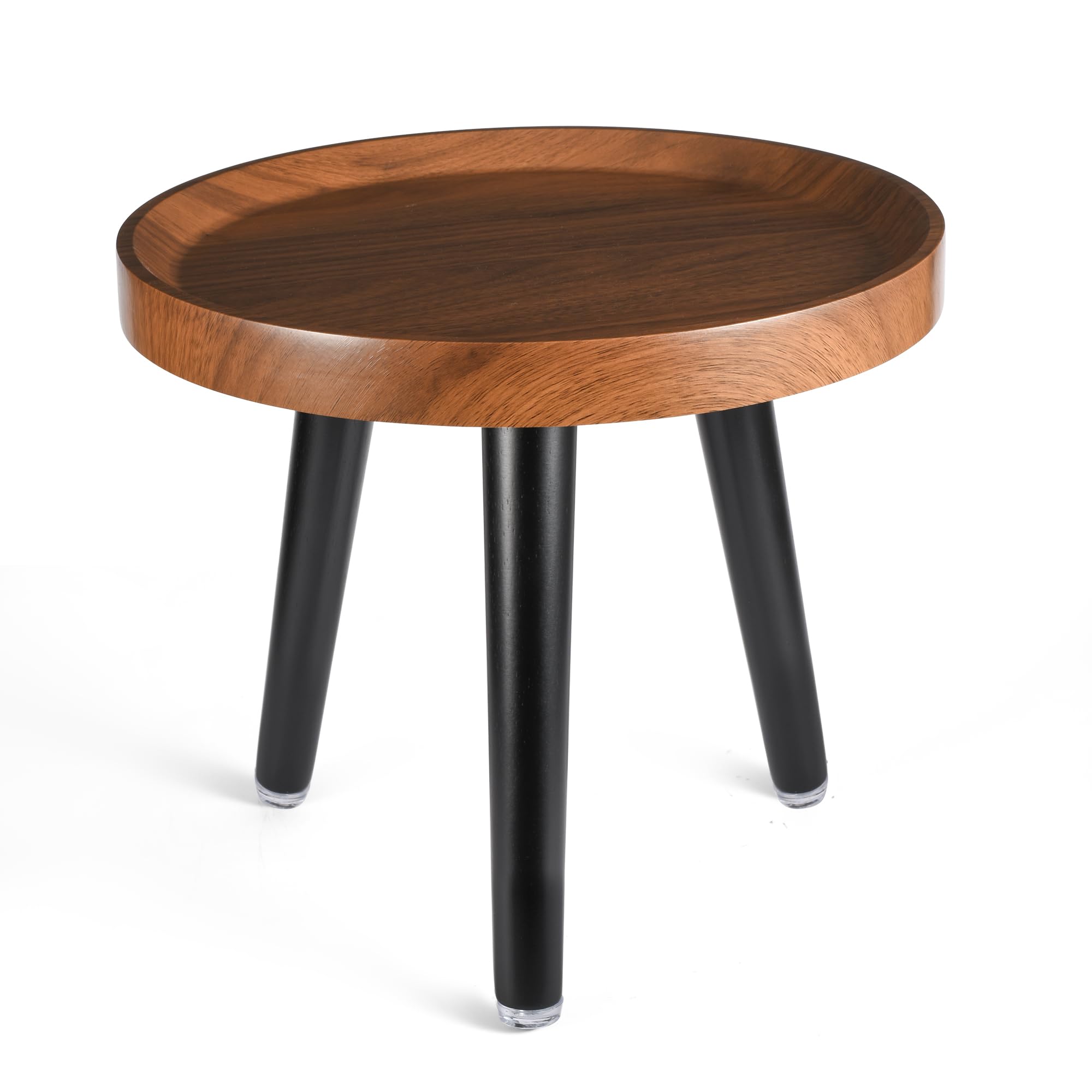 KGPLOME indoor plant stand walnut top view shows display and stability.