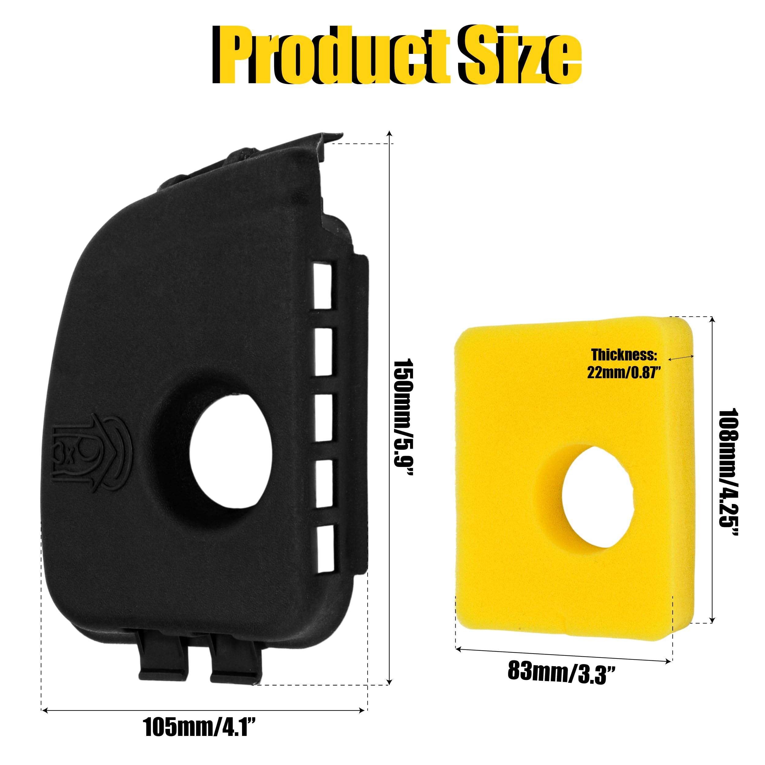 KH866 air foam filter component helps trap dust for cleaner engine operation.