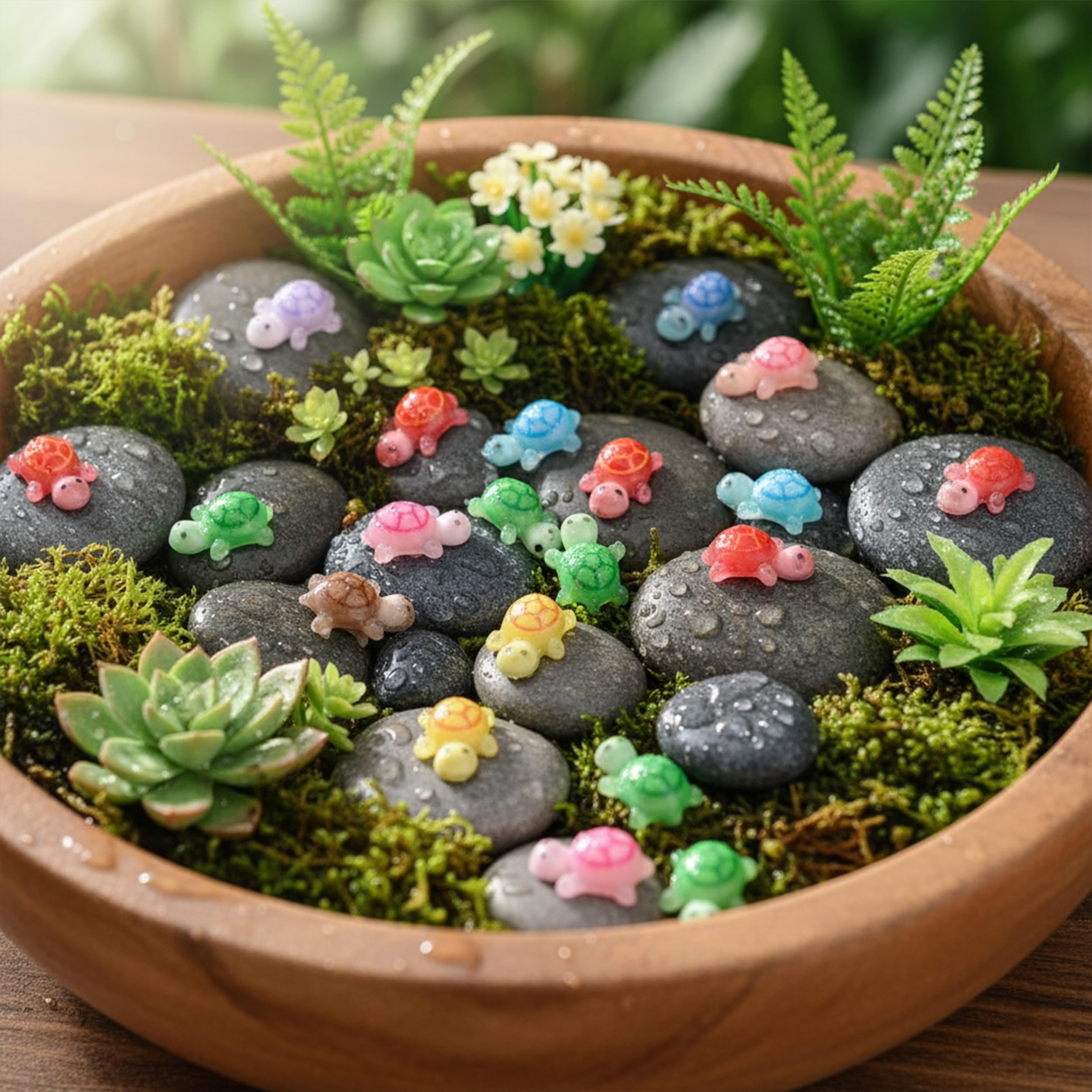 KH866 decorative mini turtles for terrariums and planters