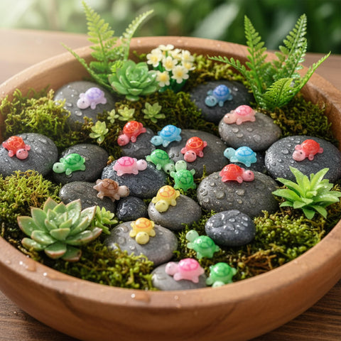 KH866 decorative mini turtles for terrariums and planters