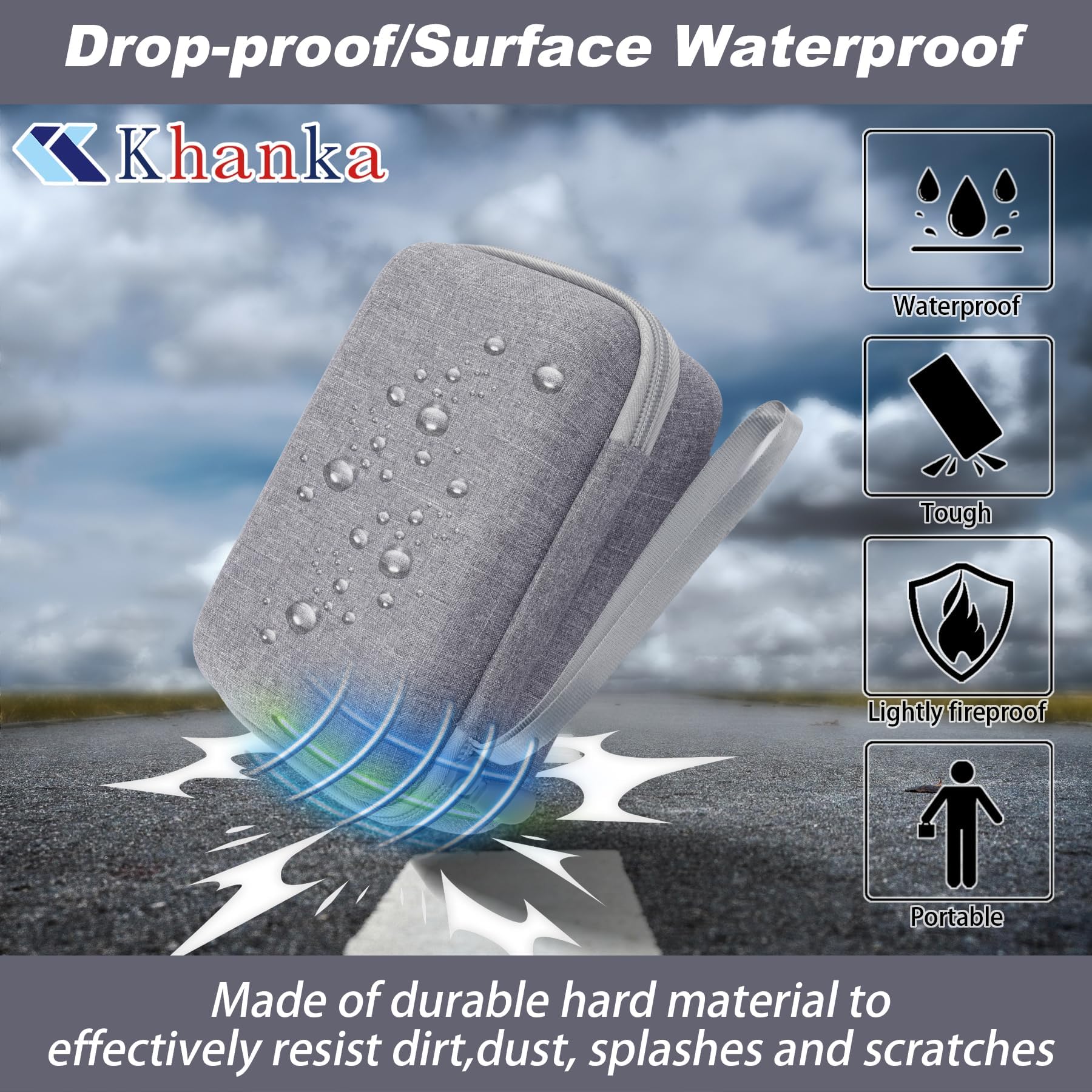 Khanka waterproof shell shields Wolfbox MF100 from dust and splashes.