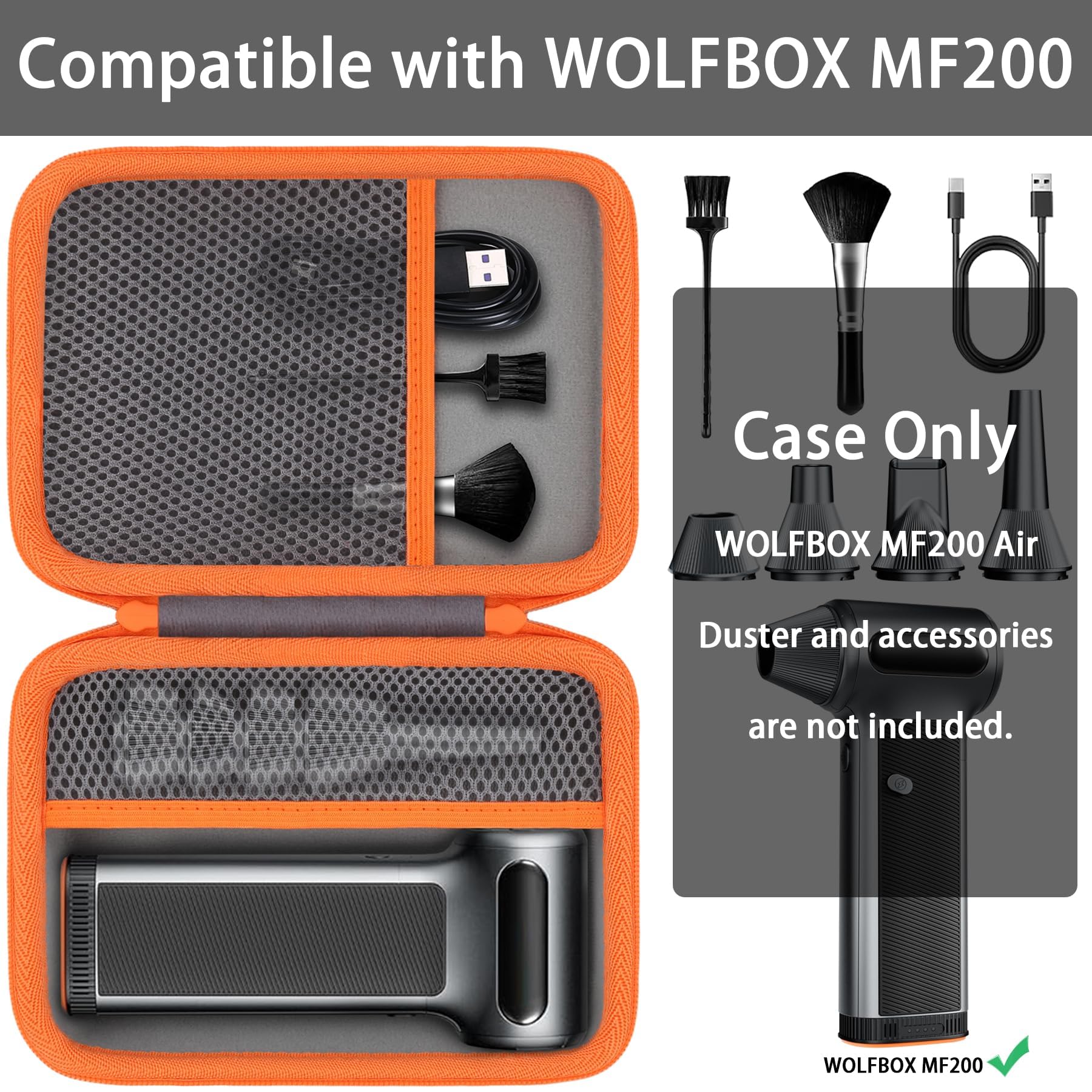 Khanka WolfBox MF200 case carries comfortably with a durable handle.