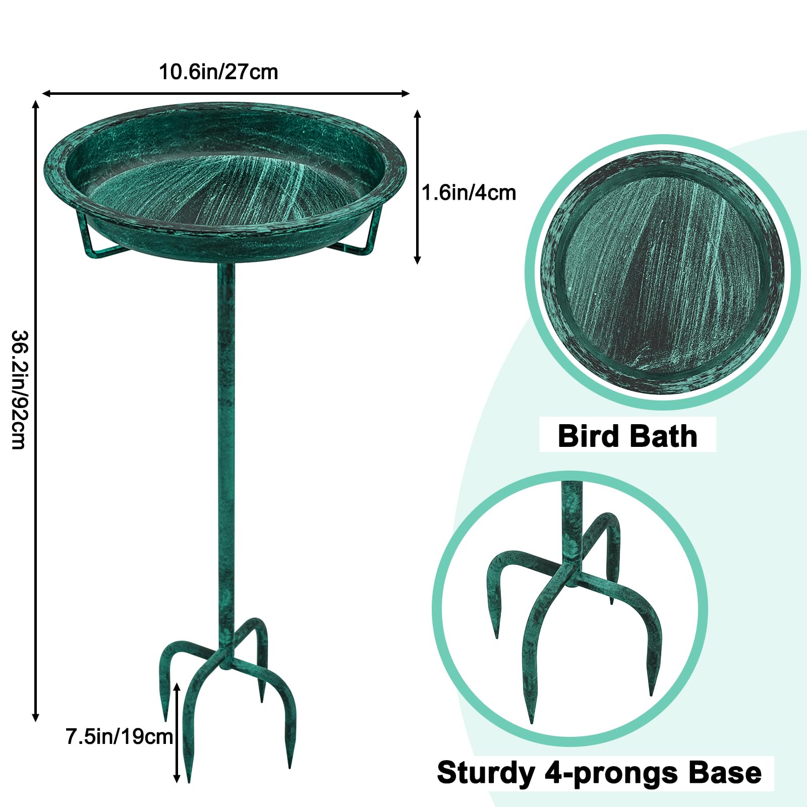 KHayRovies birdbath bowl with 10.6 inch diameter invites visiting birds