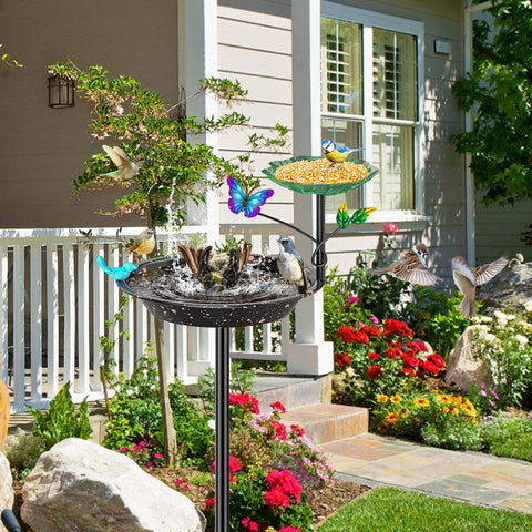 Durable coated metal resists rust for year-round outdoor use.