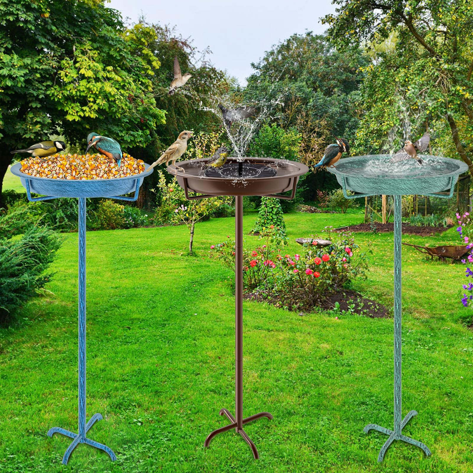 KHayRovies easy-assembly bird bath for quick setup and maintenance.