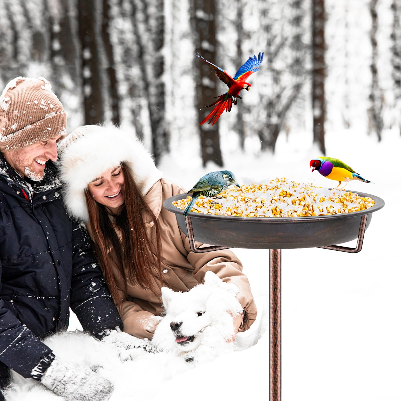 KHayRovies easy-assembly bird bath for quick placement in your yard.