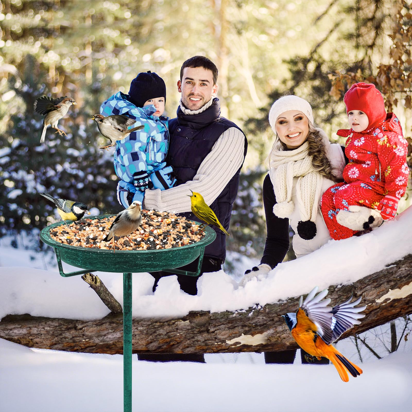 KHayRovies easy-assembly birdbath saves setup time for yards