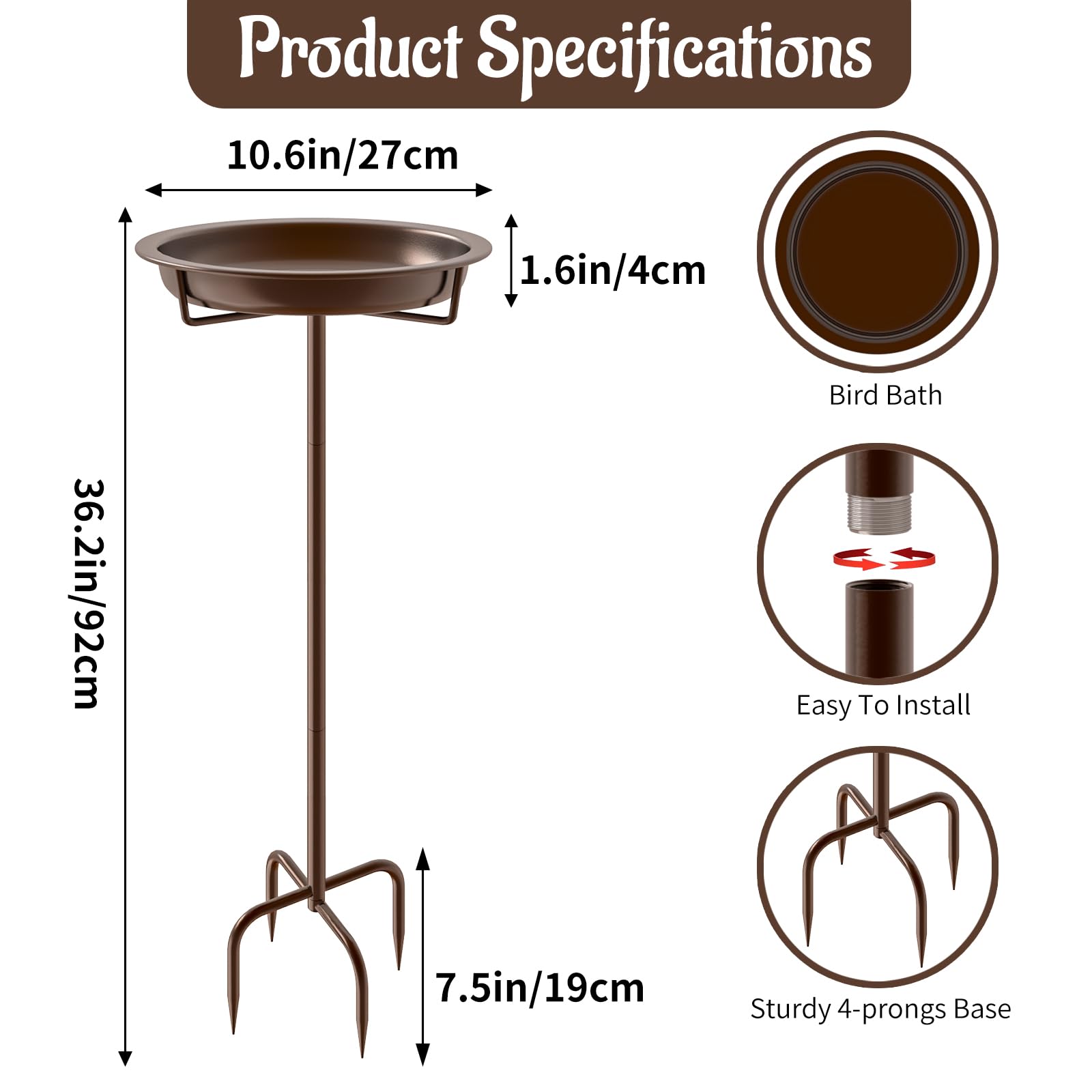 KHayRovies four-prong base bird feeder offers stable support in wind and rain.