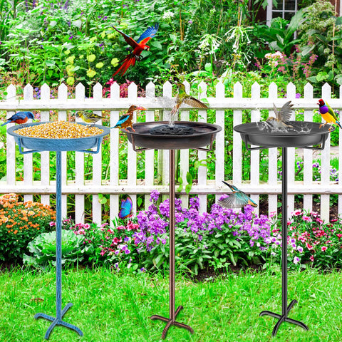 KHayRovies garden bird bath decor complements pathways and plantings.
