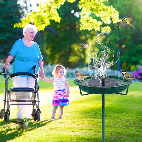 KHayRovies multi-functional birdbath doubles as a feeder in gardens