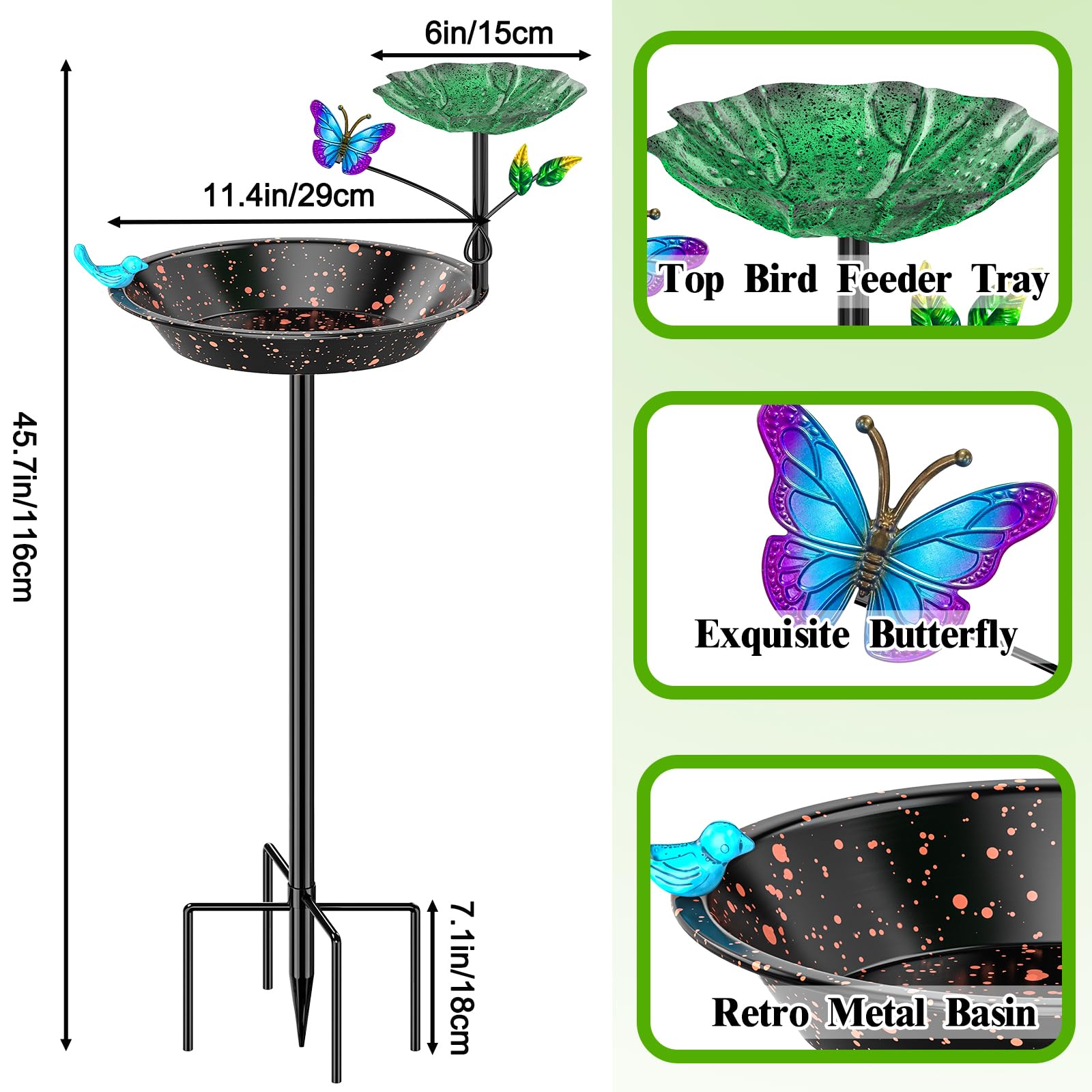 KHayRovies outdoor bird feeder bowl combines water and seed for visiting birds.