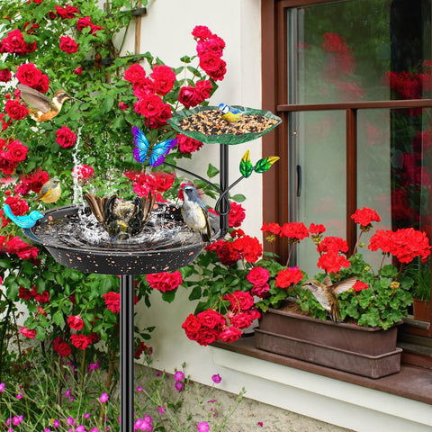 Elegant retro-style garden decor with practical wildlife functions.