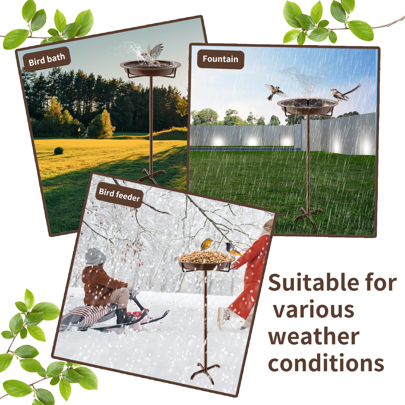 KHayRovies vintage garden design enhances yard decor while attracting birds.