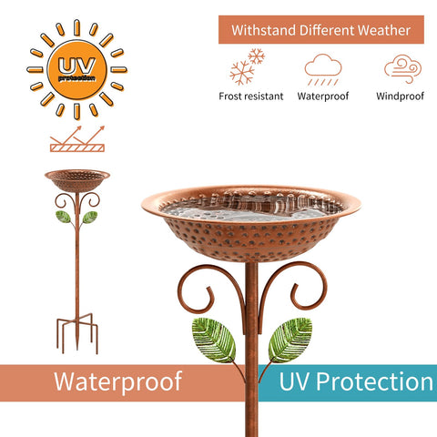 KHayRovies retro copper finish enhances garden decor while inviting birds