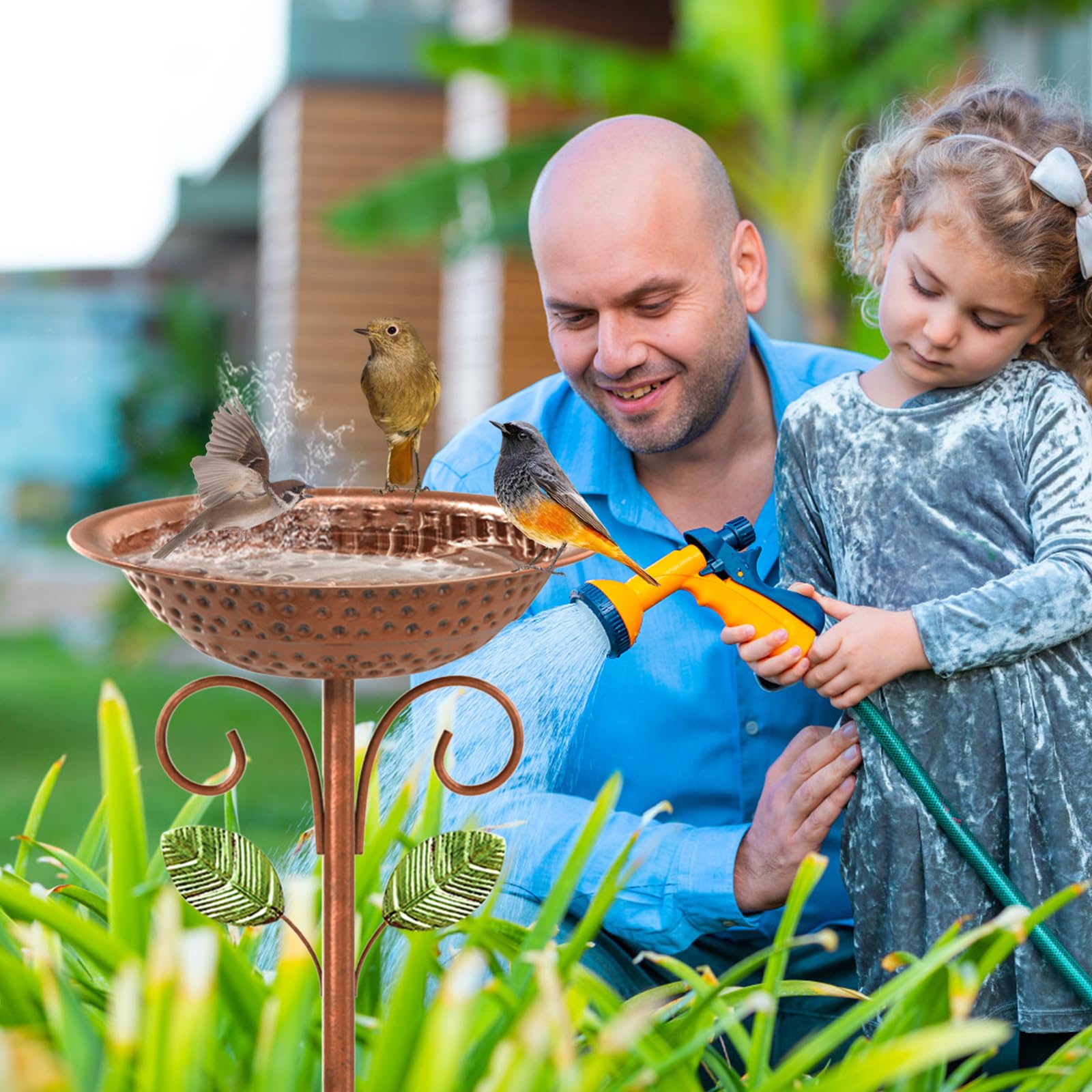 KHayRovies sturdy metal construction resists rust for year-round yard use