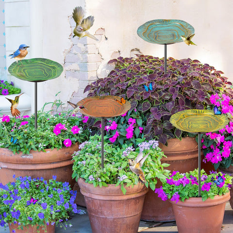 KHayRovies easy-assembly bird bath for quick setup in lawns or beds.