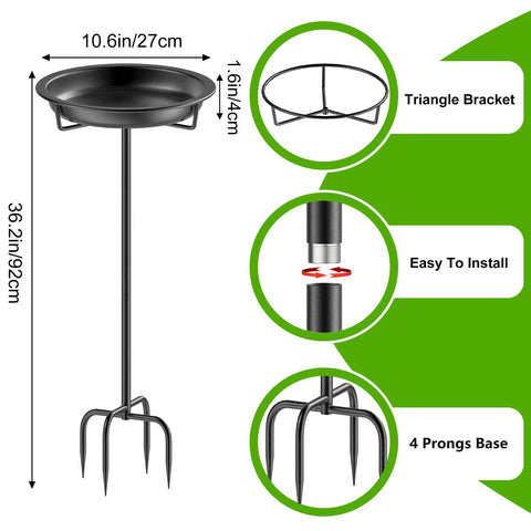 KhayRovies outdoor bird feeder stand with four-prong base for stable lawn decor.