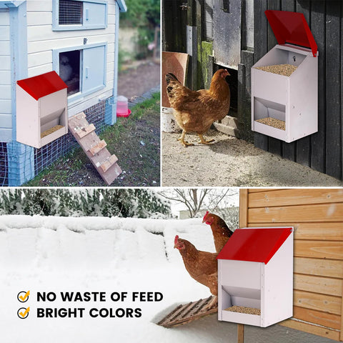 KHEARPSL back-panel wall mount saves space in small outdoor coops.