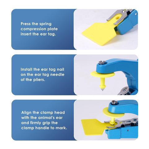 KHEARPSL ear tagger close up with locking switch for safer operation.
