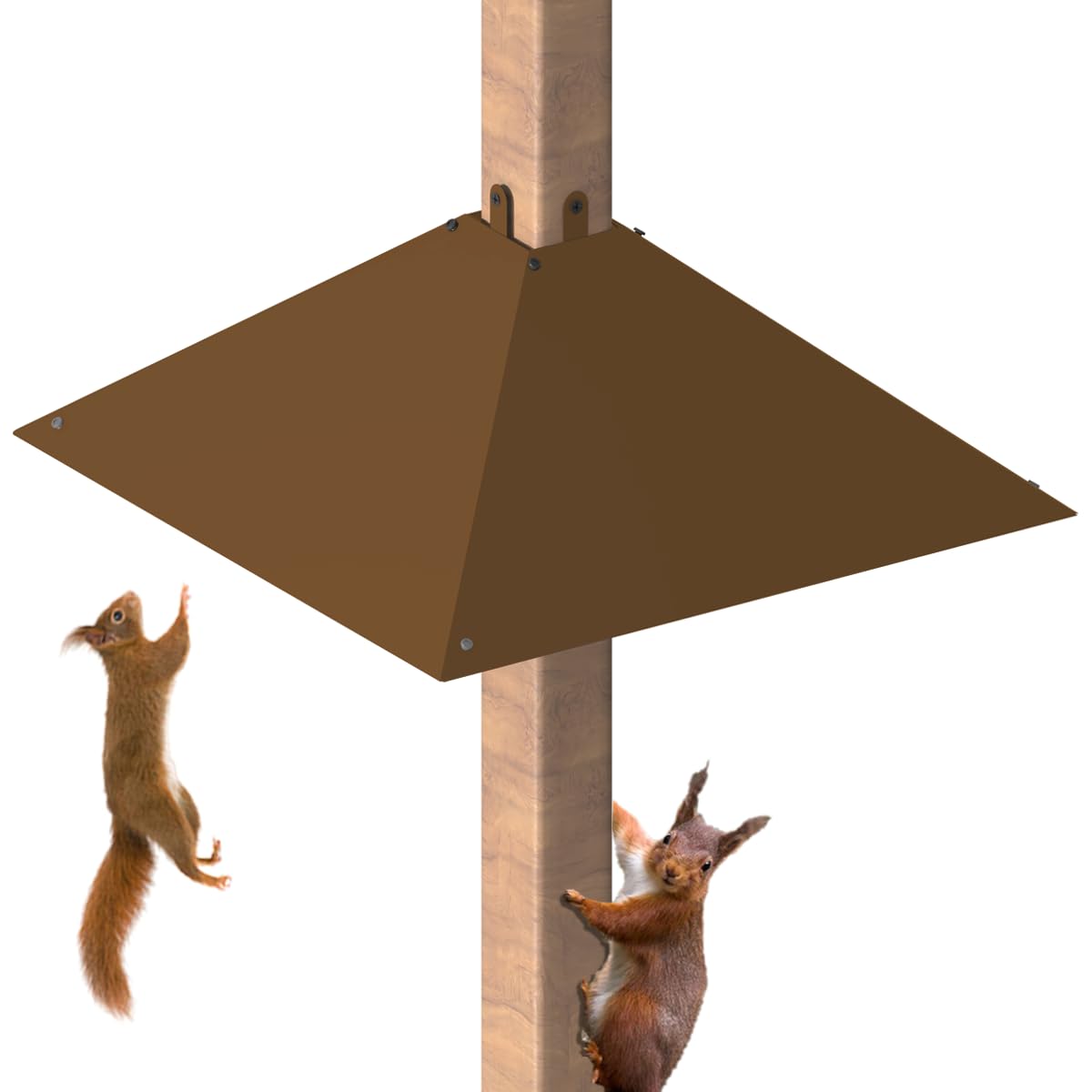 Khordin 17-inch metal squirrel baffle blocks intruders and protects your bird feeder.
