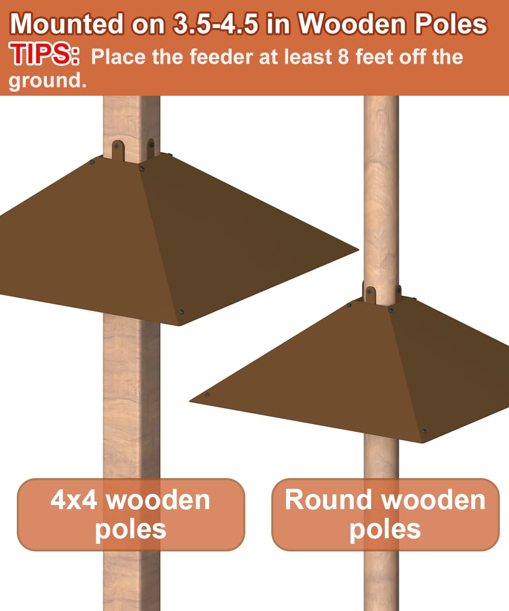 Khordin brown 4x4 post mount provides sturdy, weather-ready protection.