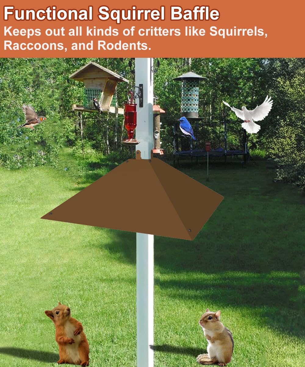 Khordin durable metal construction promises long-lasting squirrel defense.