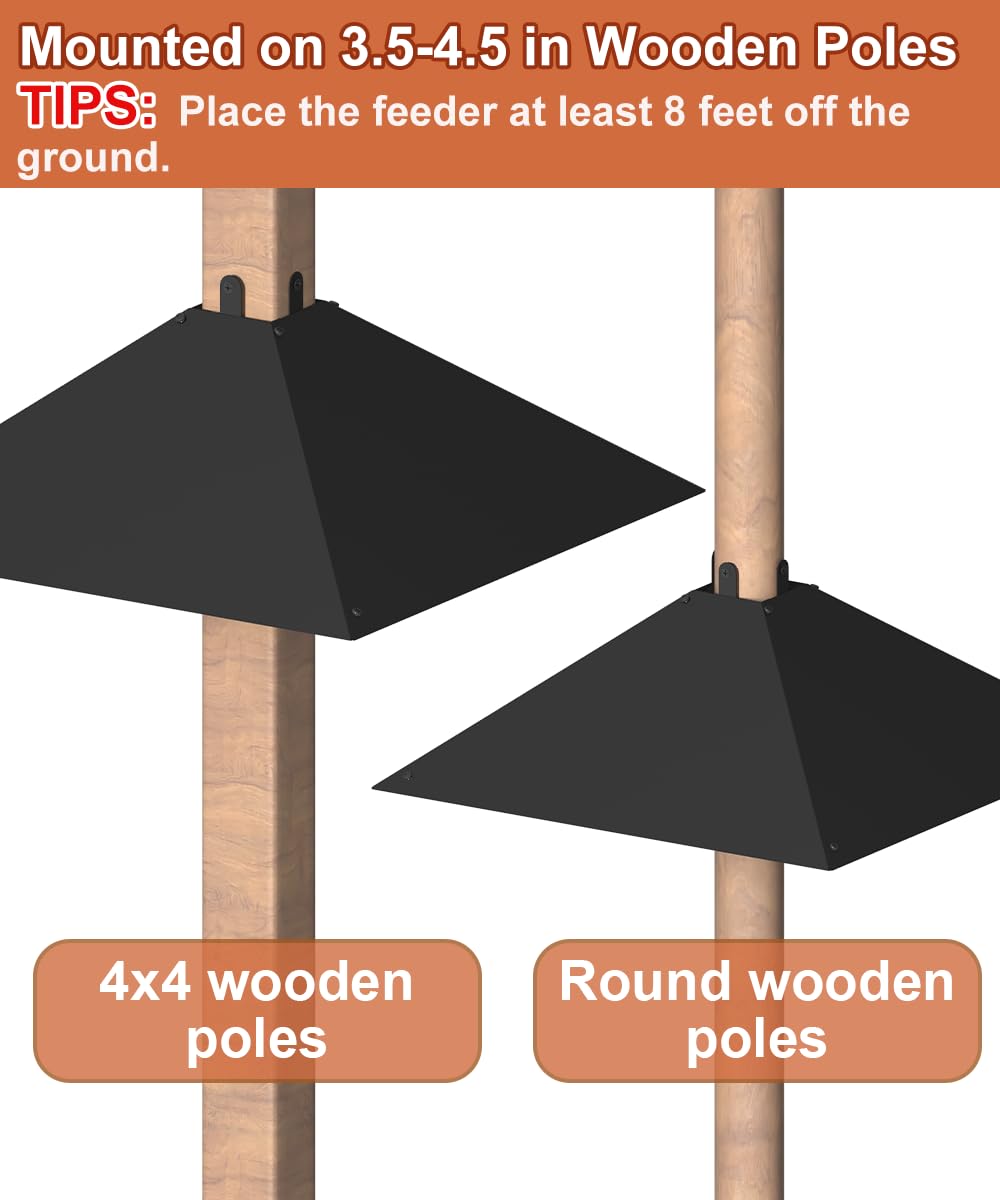 Khordin squirrel-baffle durable metal construction withstands outdoor use.