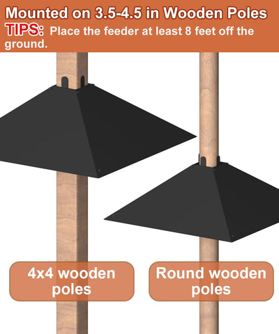Khordin squirrel-baffle durable metal construction withstands outdoor use.