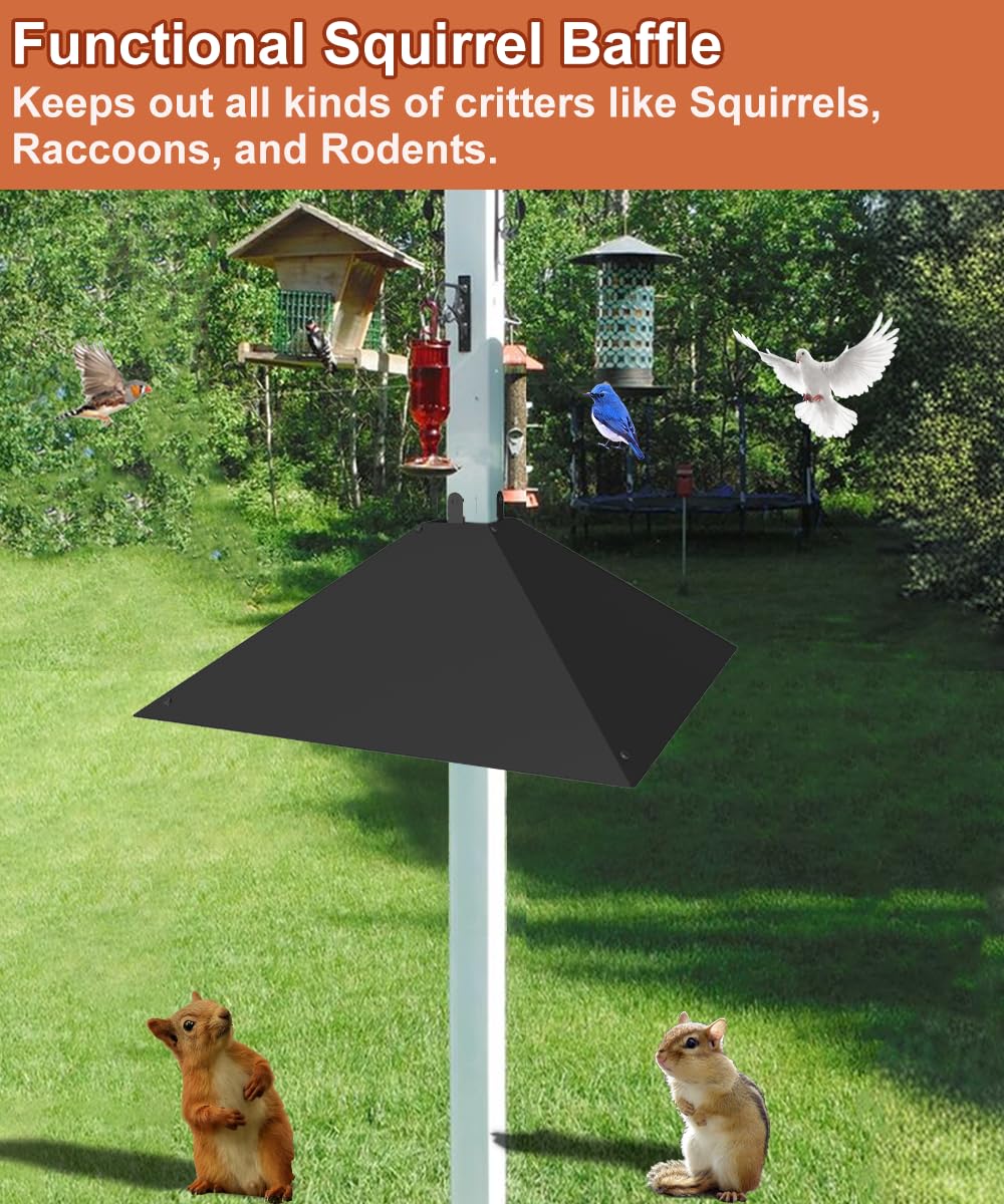 Khordin squirrel-baffle outdoor garden use for wildlife deterrence.