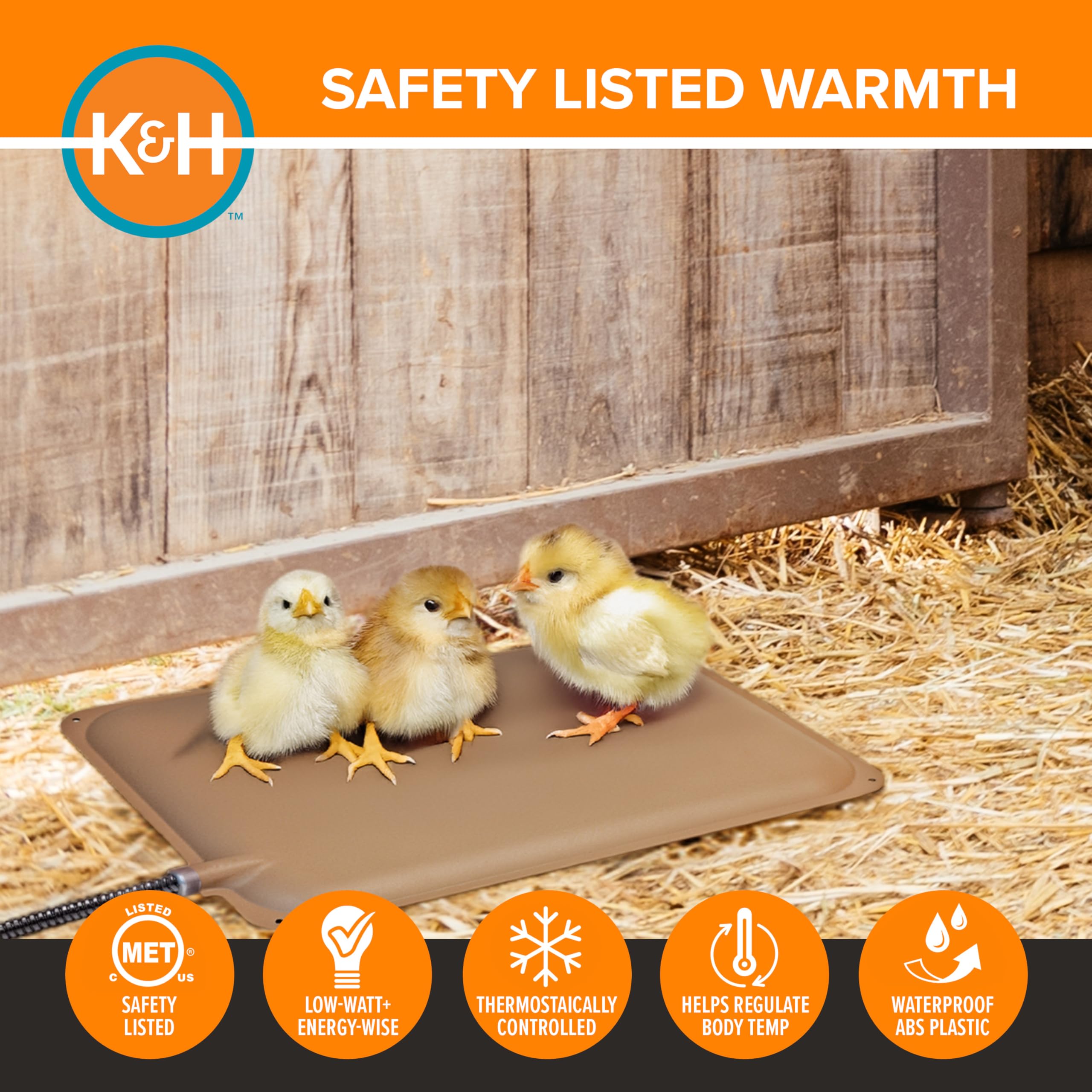 K&amp;H Thermo-Peep ducklings heat pad provides gentle brooding warmth