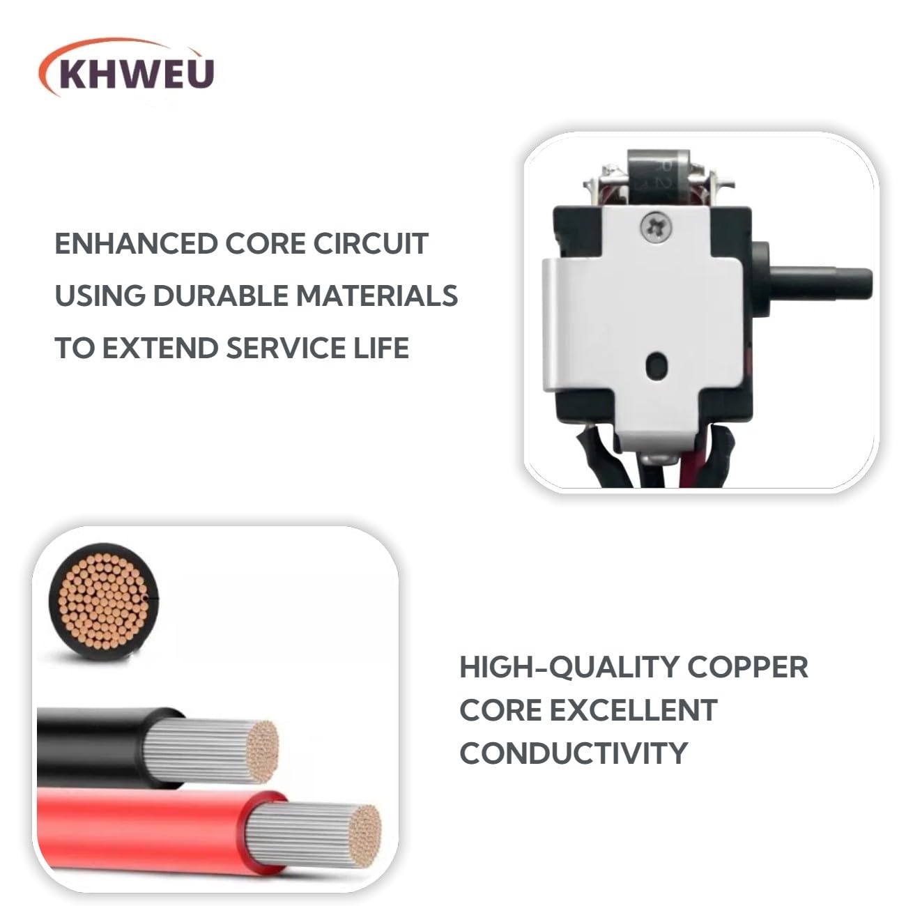 KHWEU switch assembly inside Ryobi P2108—precise fit for reliable power switch.