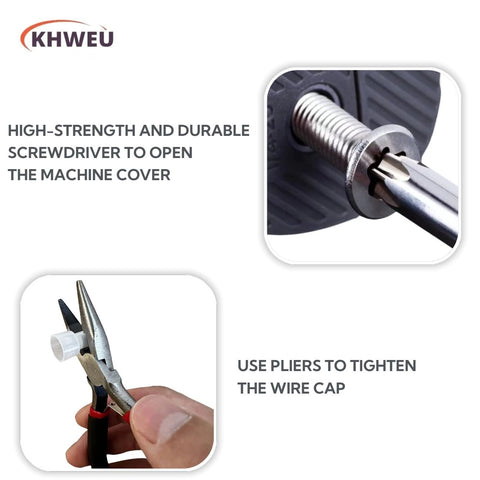 KHWEU included tools—screwdriver and pliers—simplify on-site replacement.