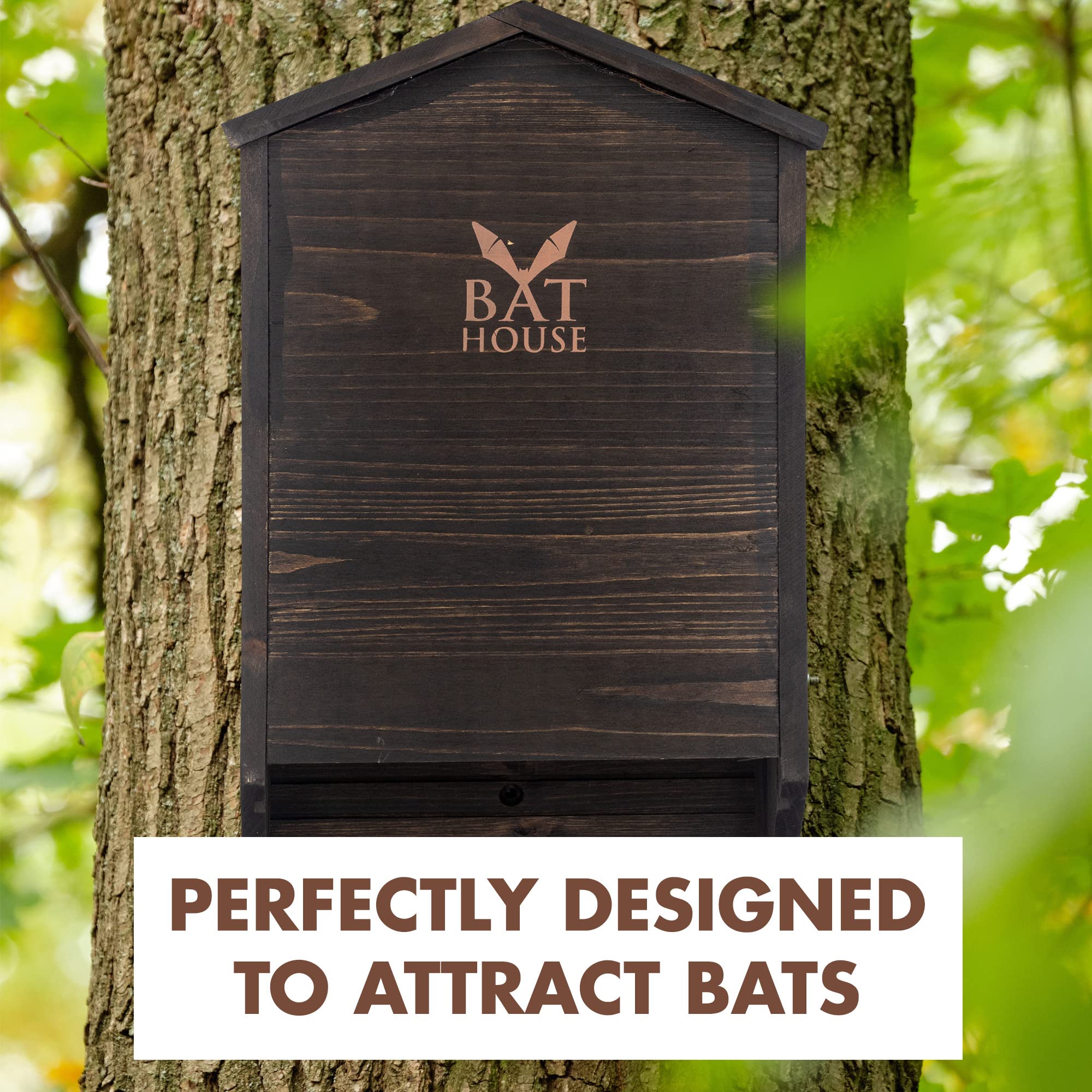 KIBAGA bat house dark brown waterproof cedar durability outdoors