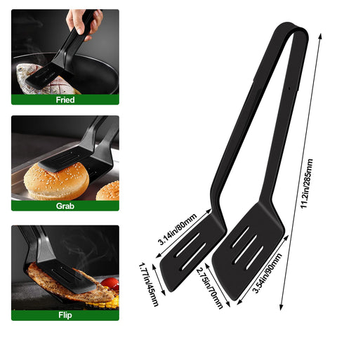 KIBBEH silicone kitchen tongs with beveled-tip design for easy food cutting.