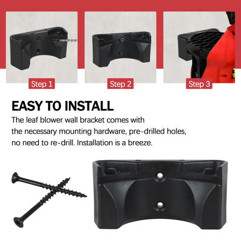 KIBOVAMO heavy-duty bracket supports M18 blower to reduce clutter.