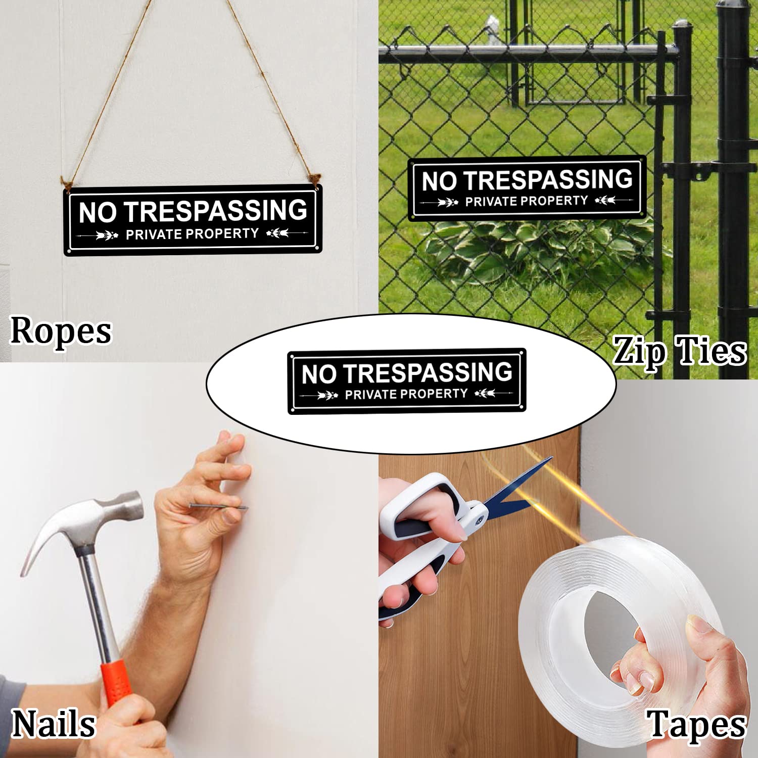 Kichwit aluminum sign for private property, weatherproof and fade-resistant