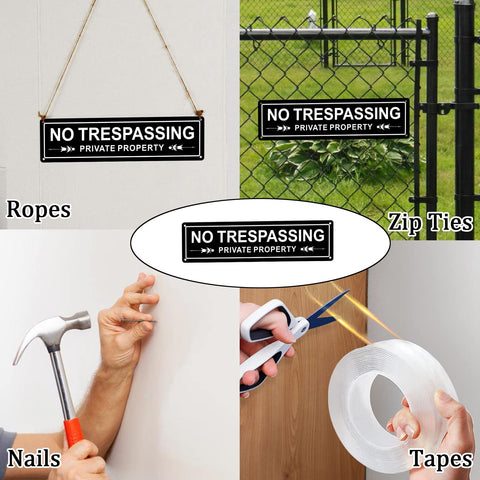 Kichwit aluminum sign for private property, weatherproof and fade-resistant