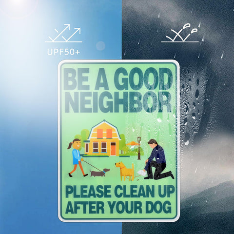 Kichwit cleanup sign back view reinforces message from the opposite direction