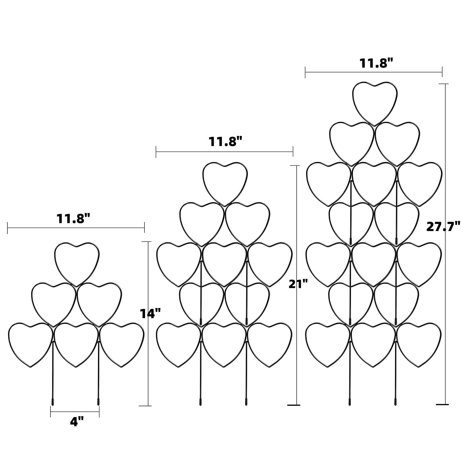 Kichwit garden trellis pack 3 front view ideal for neatly training vines.