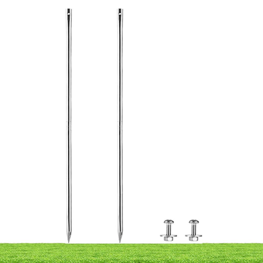 Kichwit metal stake yard sign assembly showing two-piece design for sturdy setup.
