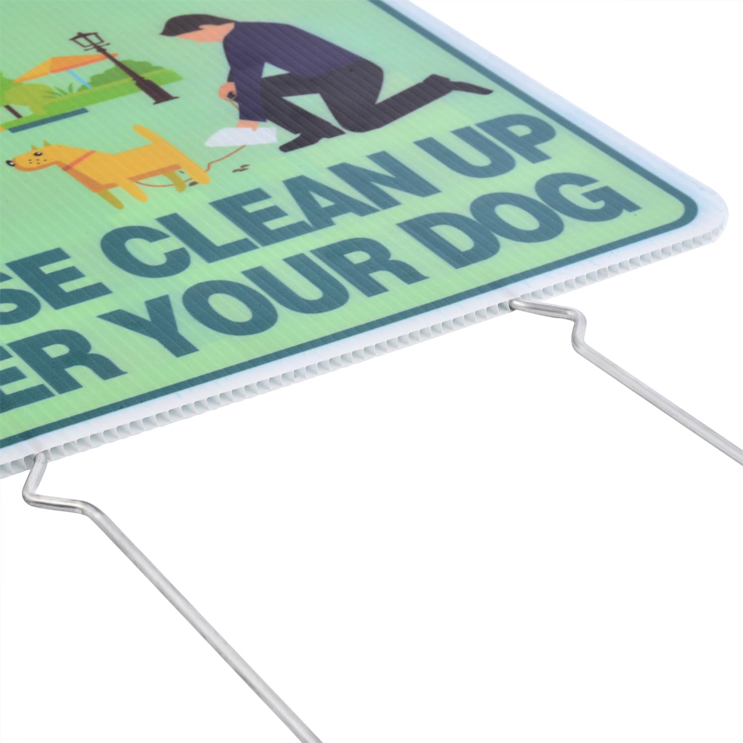 Kichwit metal stakes keep the sign securely planted in ground