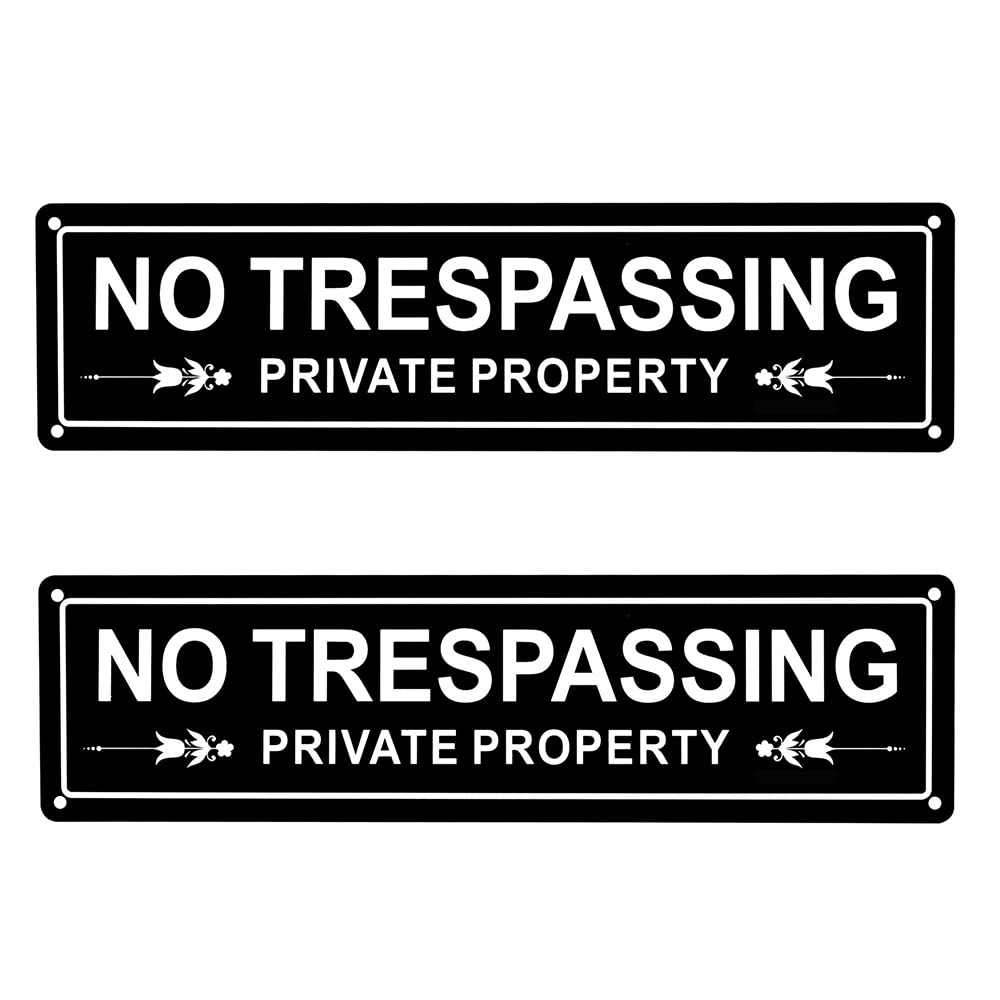 Kichwit no trespassing sign 2-pack on fence, durable aluminum for outdoor use