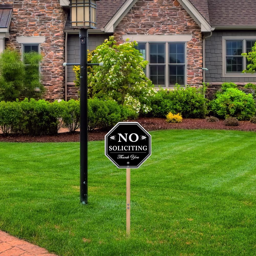 Kichwit outdoor sign stake in use demonstrating reliable stability on grass.