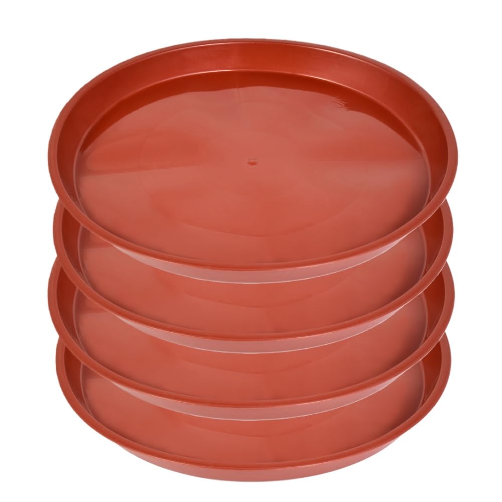Kichwit plant saucer brown round under-pot catching drips and protecting floors.