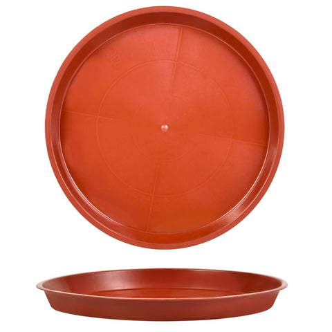 Kichwit saucer neutral brown finish blends with indoor greenery and decor.