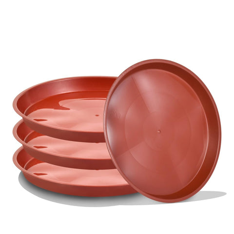 Kichwit saucer sturdy plastic construction stays steady under heavy pots.