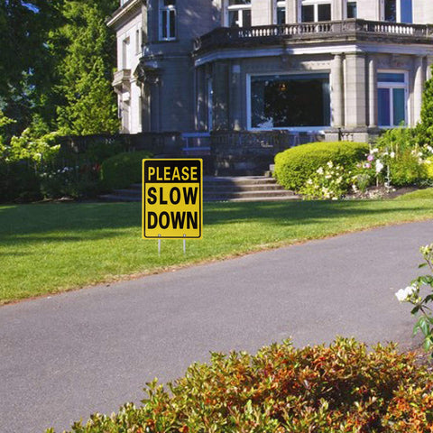 Kichwit Please Slow Down Sign reflective surface boosts nighttime visibility